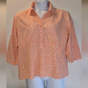 Christopher & Banks Peach Stretch Shirt XL
